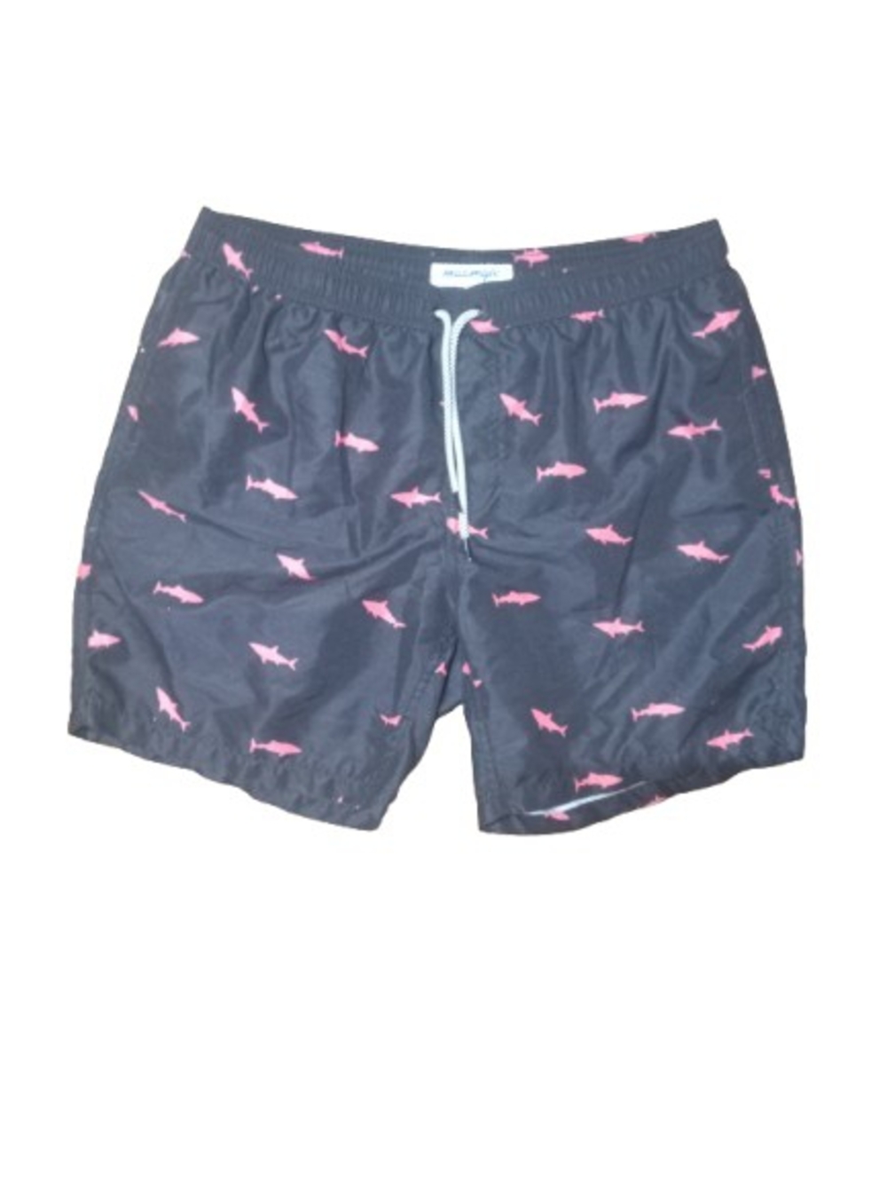 Men's Black Swim Trunks with Pink Shark Print By Maamgic